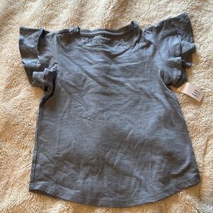 NWT - girls small GAP Gray Ruffled Cap Sleeve T-Shirt
